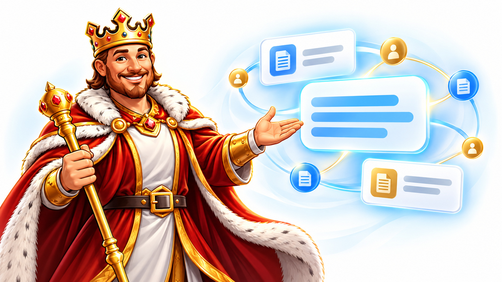 AEO King presenting connected content and AI answer cards